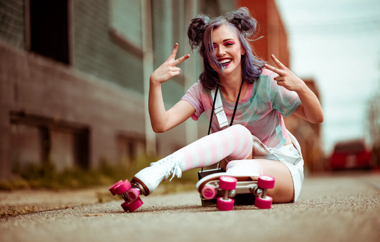 Photo wallpaper girl, street, videos