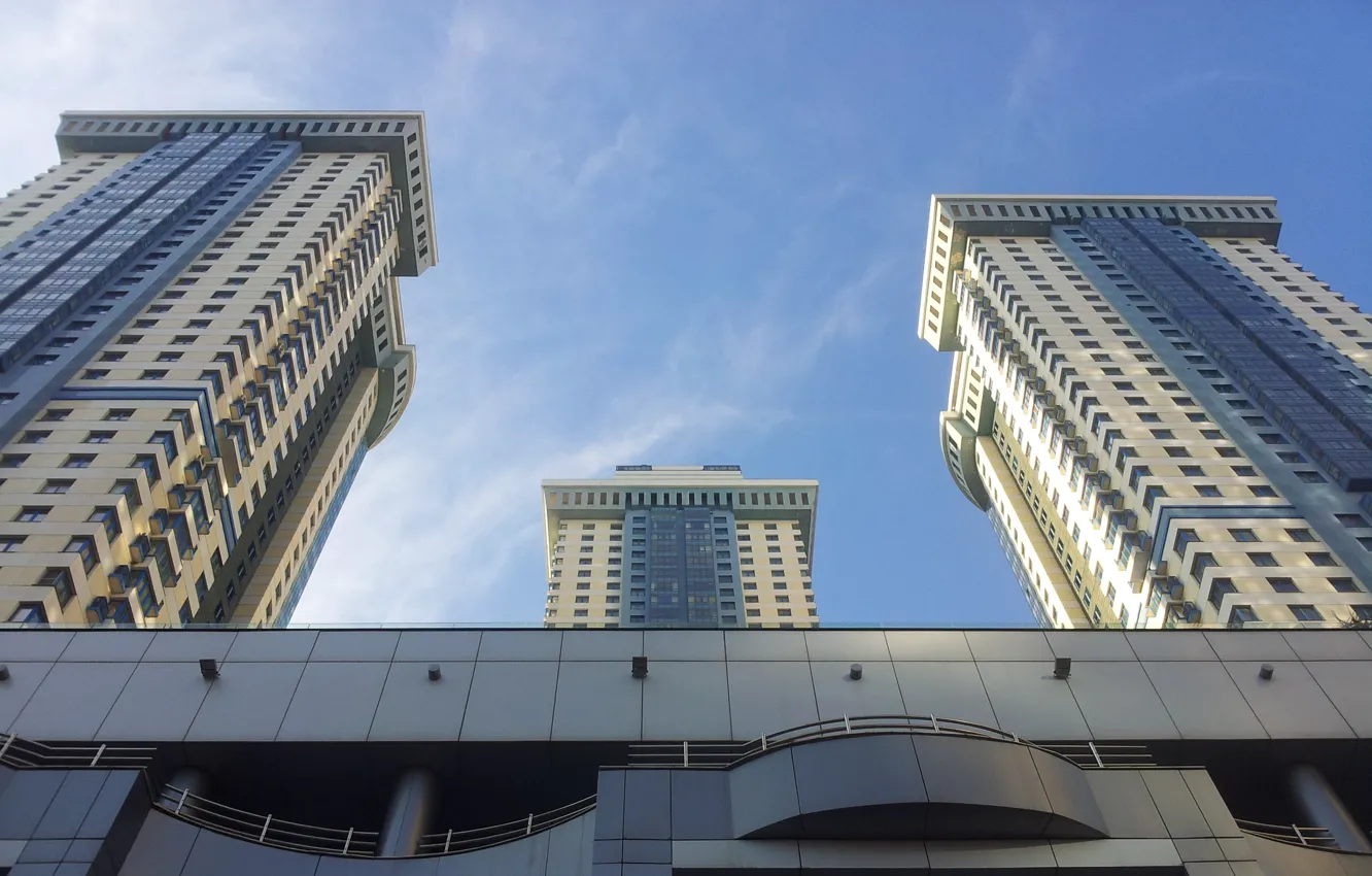 Photo wallpaper the city, work, home, office, megapolis, elite, Gory, accountant