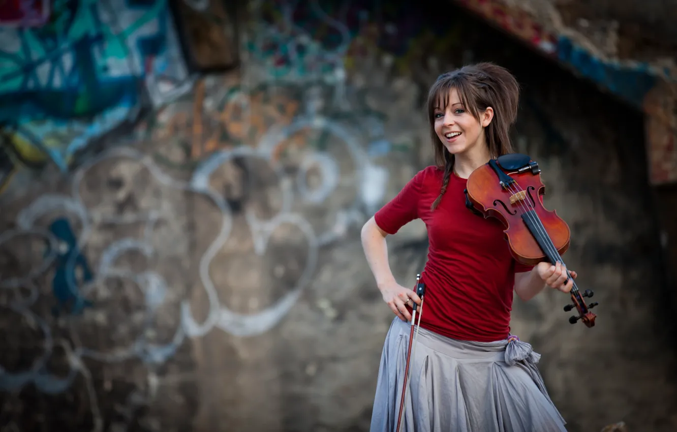 Photo wallpaper violin, beauty, violin, Lindsey Stirling, Lindsey Stirling