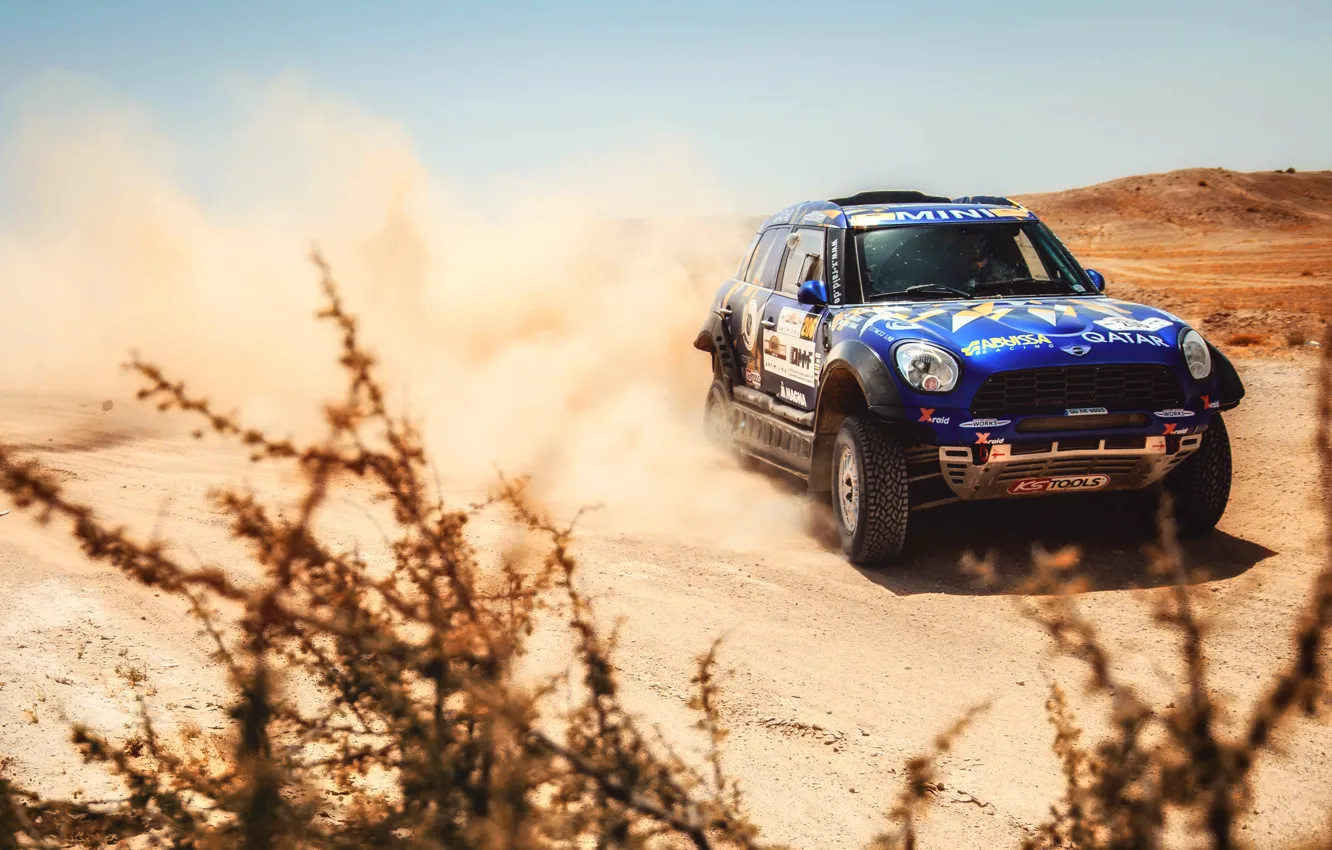 Photo wallpaper Sand, Mini, Dust, Sport, Speed, Rally, SUV, Rally