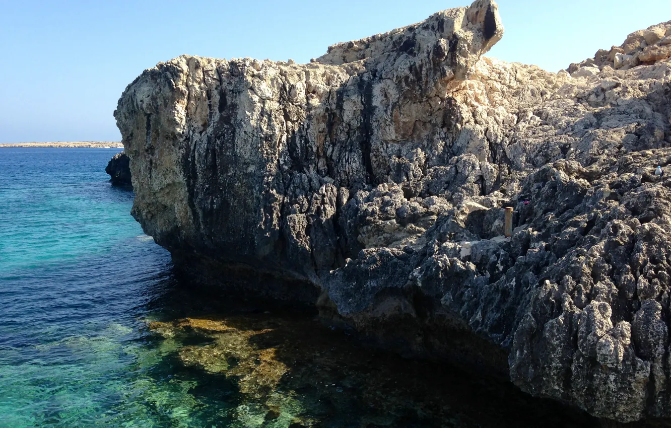 Photo wallpaper sea, rocks, Cyprus