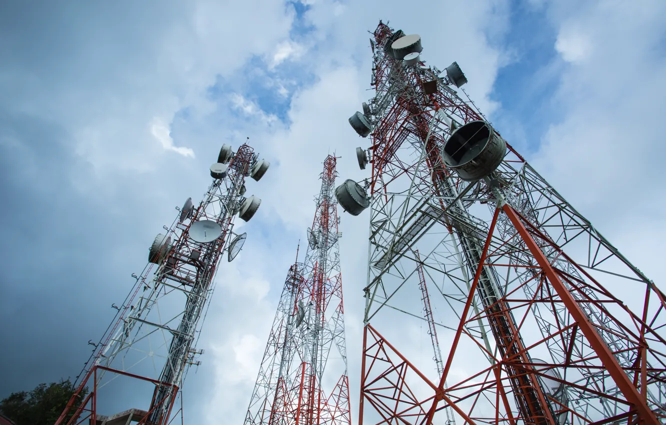 Photo wallpaper metal, Antennas, communications