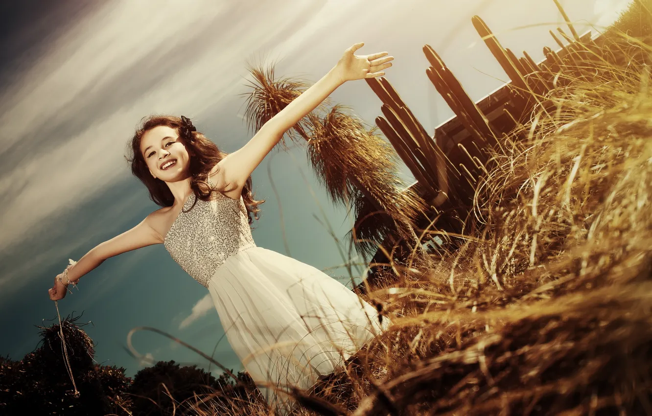 Photo wallpaper girl, smile, mood