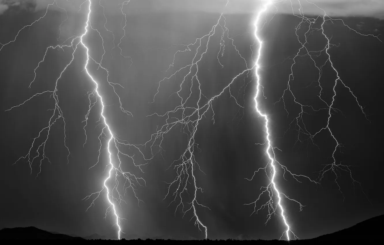 Photo wallpaper the storm, the sky, nature, element, lightning