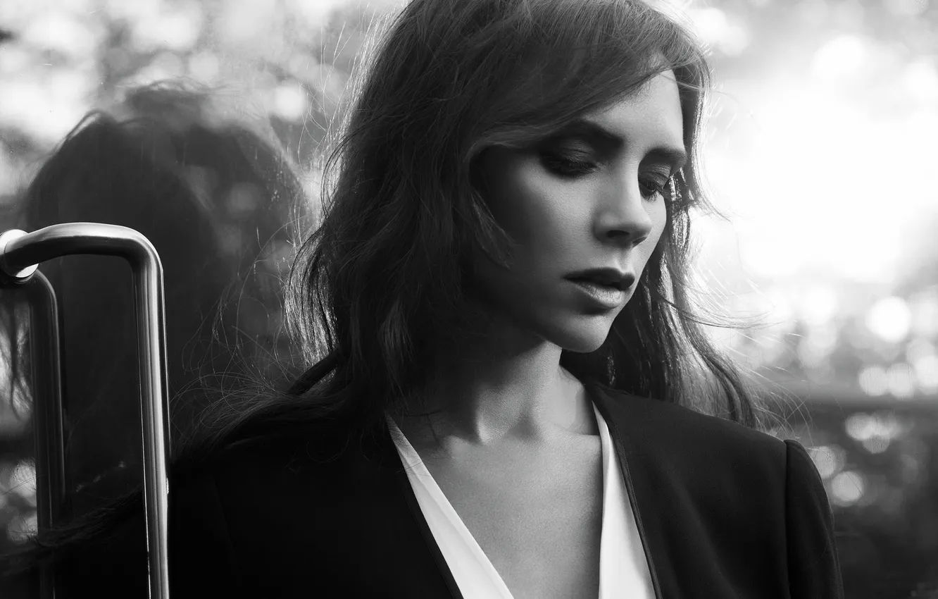 Photo wallpaper glare, reflection, photo, model, portrait, makeup, actress, hairstyle