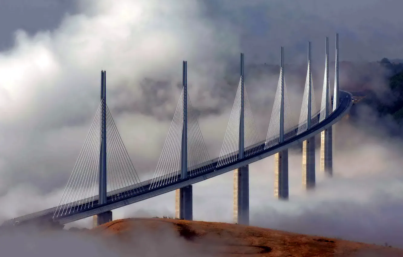 Photo wallpaper France, South, french, Millau, Others, Technics, brigde