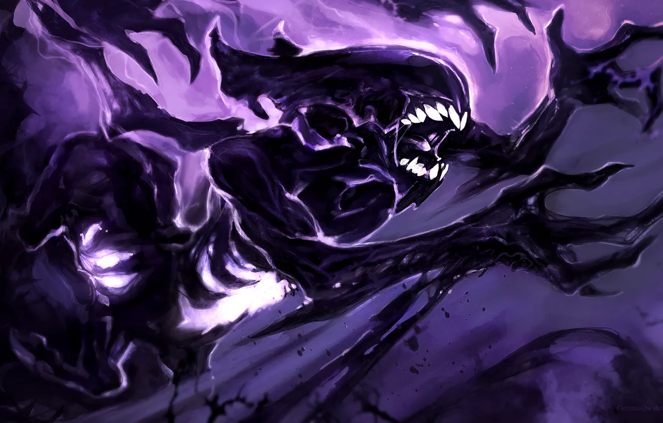 Photo wallpaper monster, teeth, paws, art, Bane, dota 2, nightmare, GemmaQw