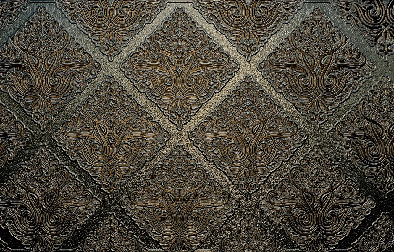 Photo wallpaper metal, background, pattern, Shine, texture, cell, squares, ornament