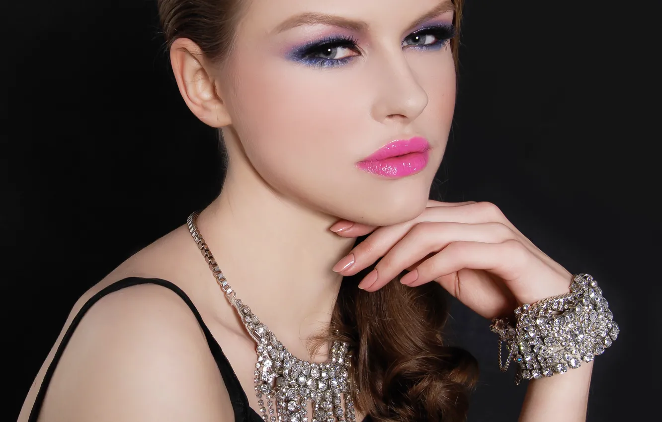 Photo wallpaper model, look, makeup, jewelry