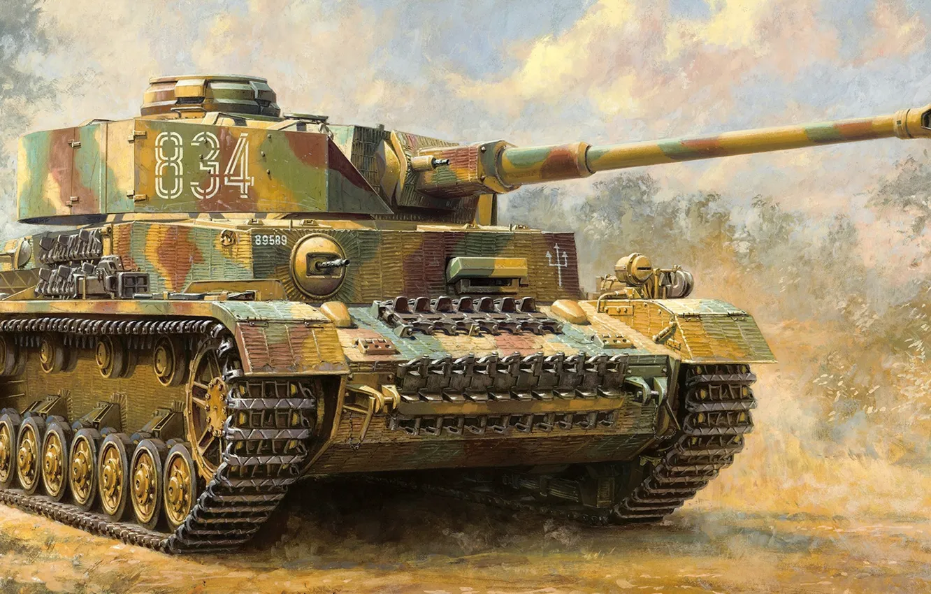 Photo wallpaper A IV, medium tank, Panzerkampfwagen IV, Tank weapon, Pz. IV, Panzerwaffe, tank troops, Ausf.J