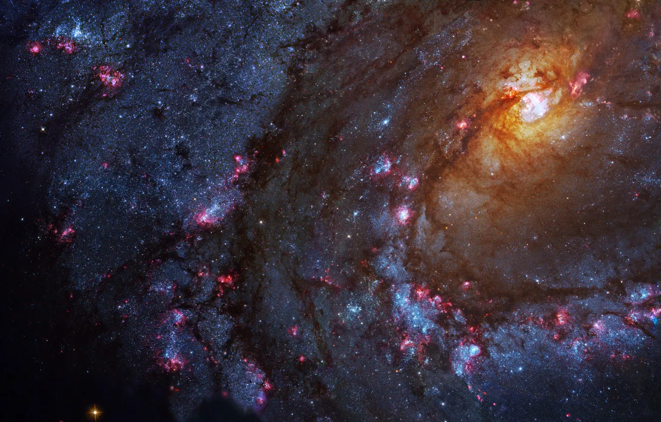 Photo wallpaper constellation, Hydra, spiral galaxy, M83