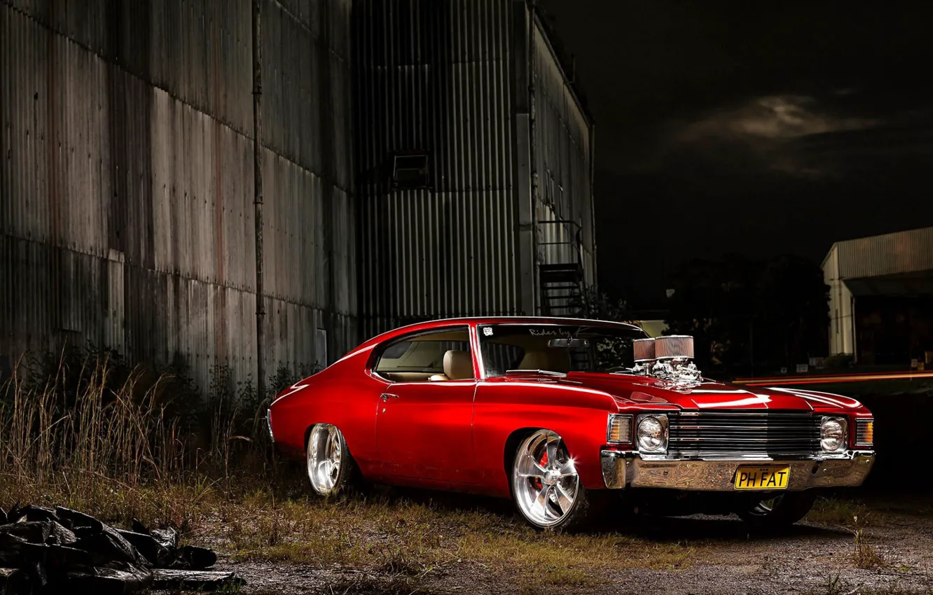 Photo wallpaper Chevrolet, Coupe, Chevelle, Muscle car, Custom, Vehicle