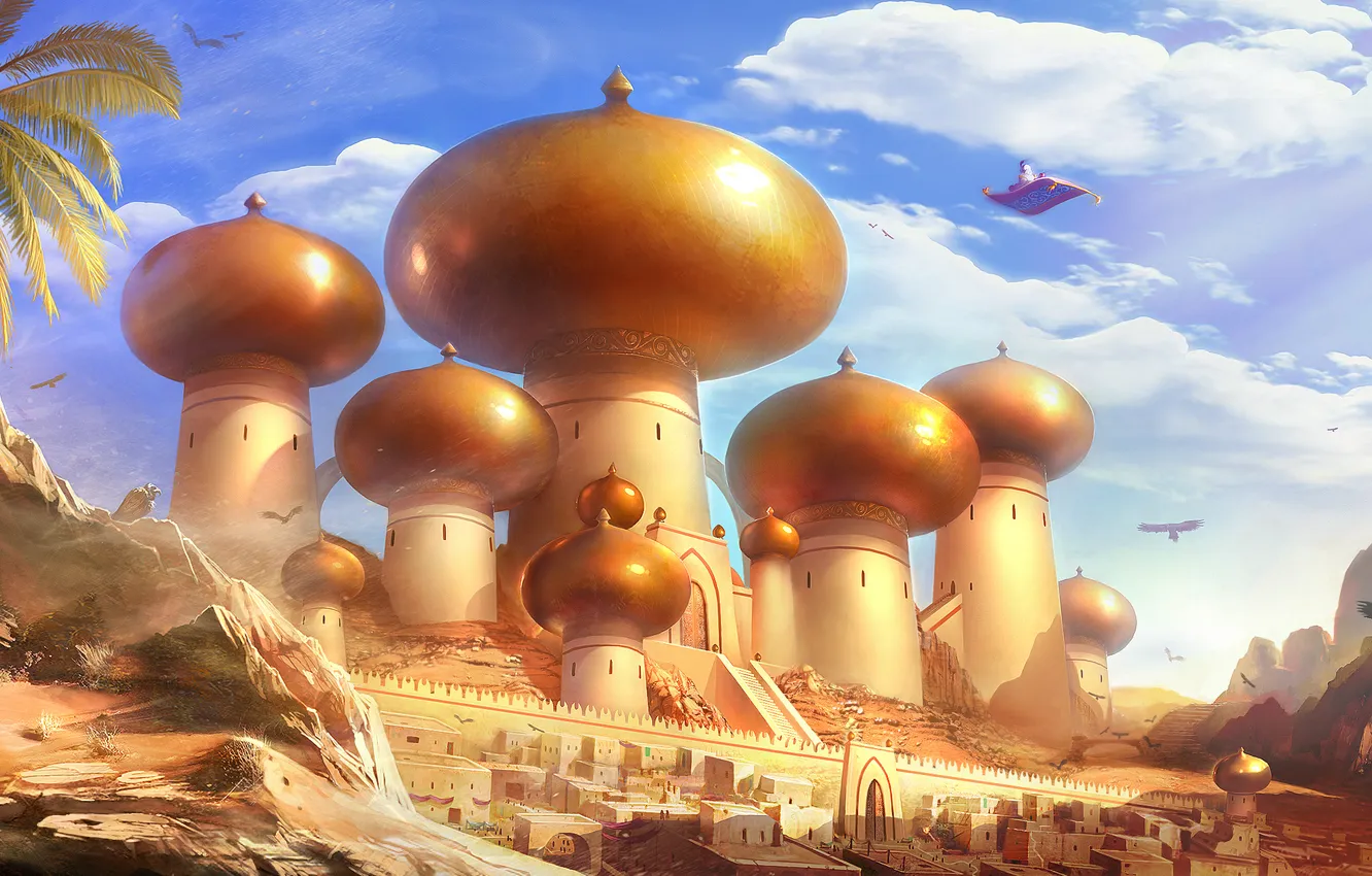 Photo wallpaper the city, tale, Aladdin, fan art, TamplierPainter, Aladdin, Carpet, Agrabah