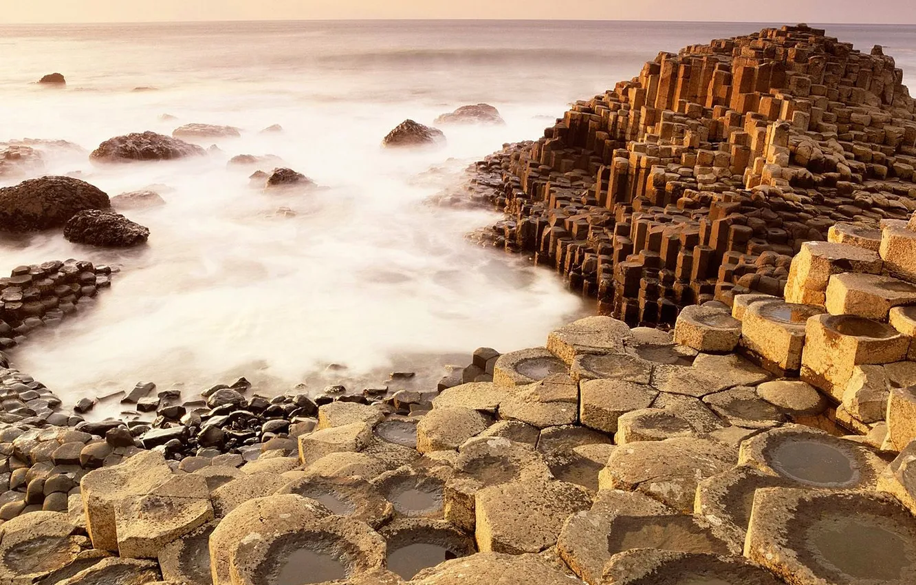 Photo wallpaper sea, squirt, rocks