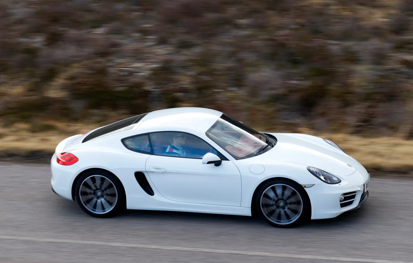 Photo wallpaper road, car, auto, Porsche, Cayman, road, speed