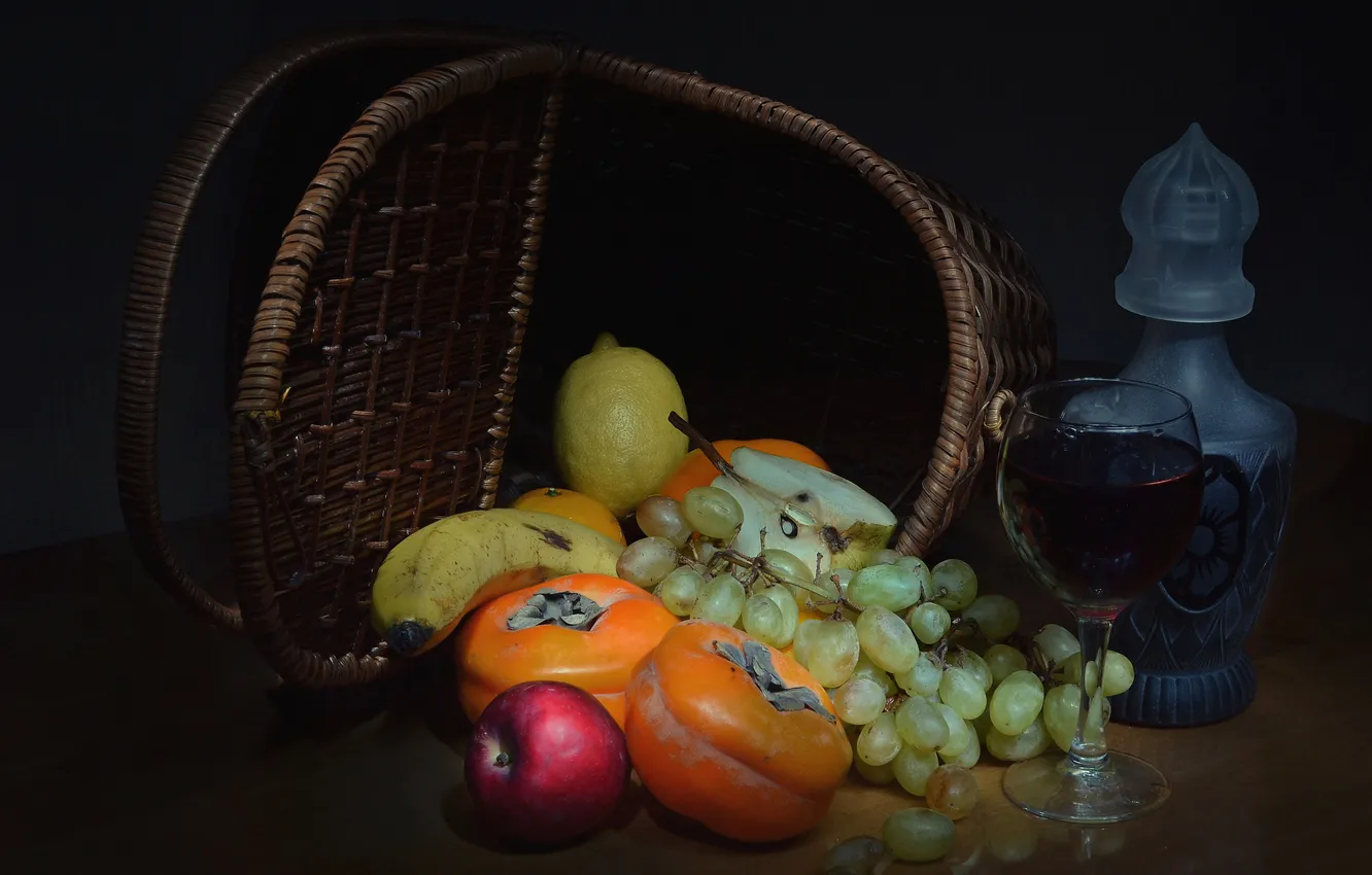 Photo wallpaper fruit, still life, basket