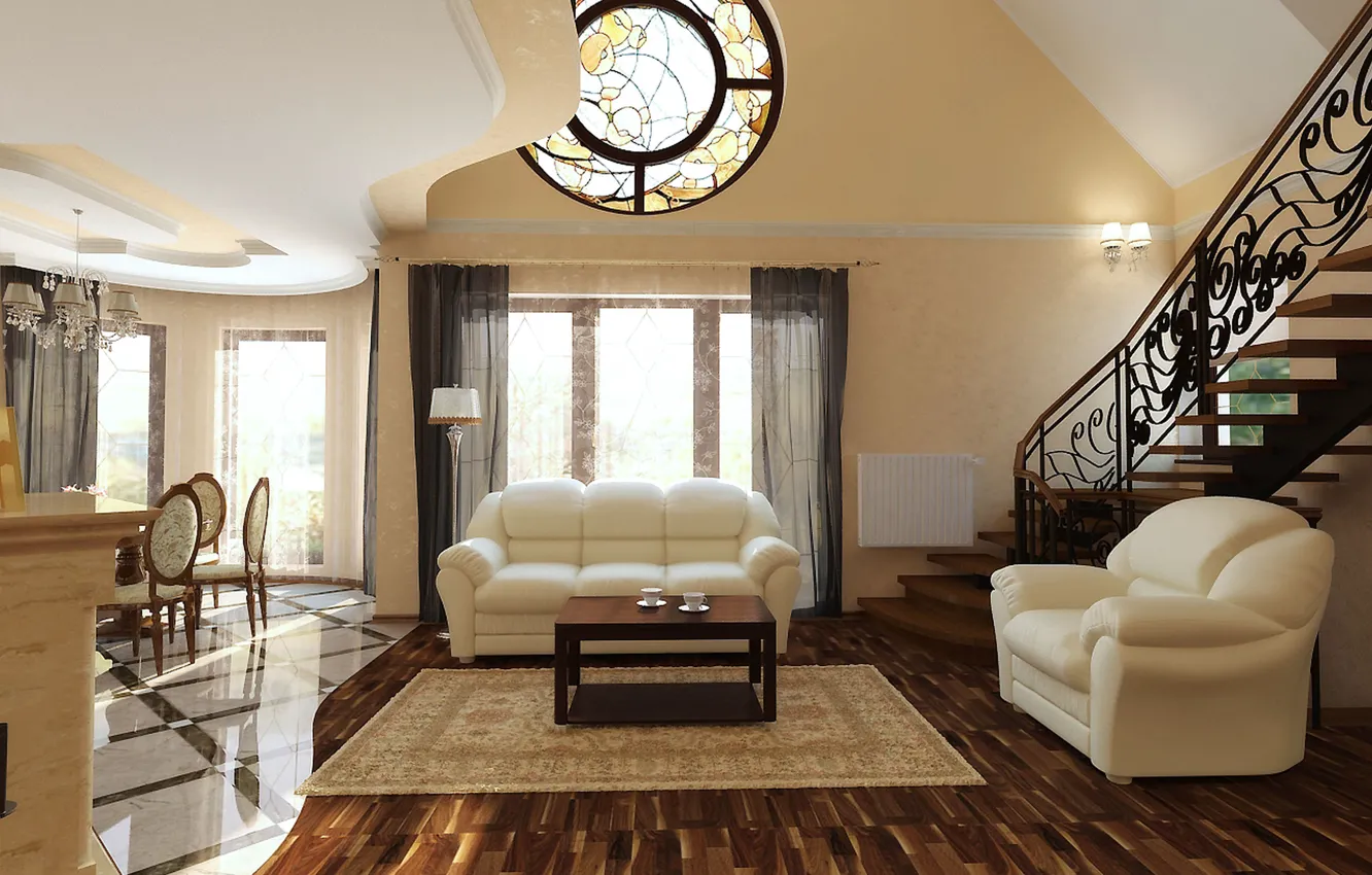 Photo wallpaper interior, villa, living space, Elegant style