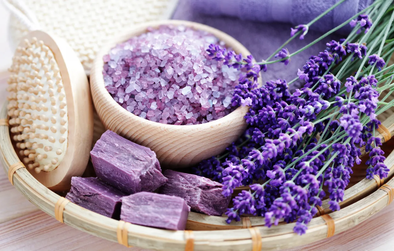 Photo wallpaper lavender, lavender, sea salt, lavender flowers, lavender flowers, sea salt, lavender soap, lavender soap