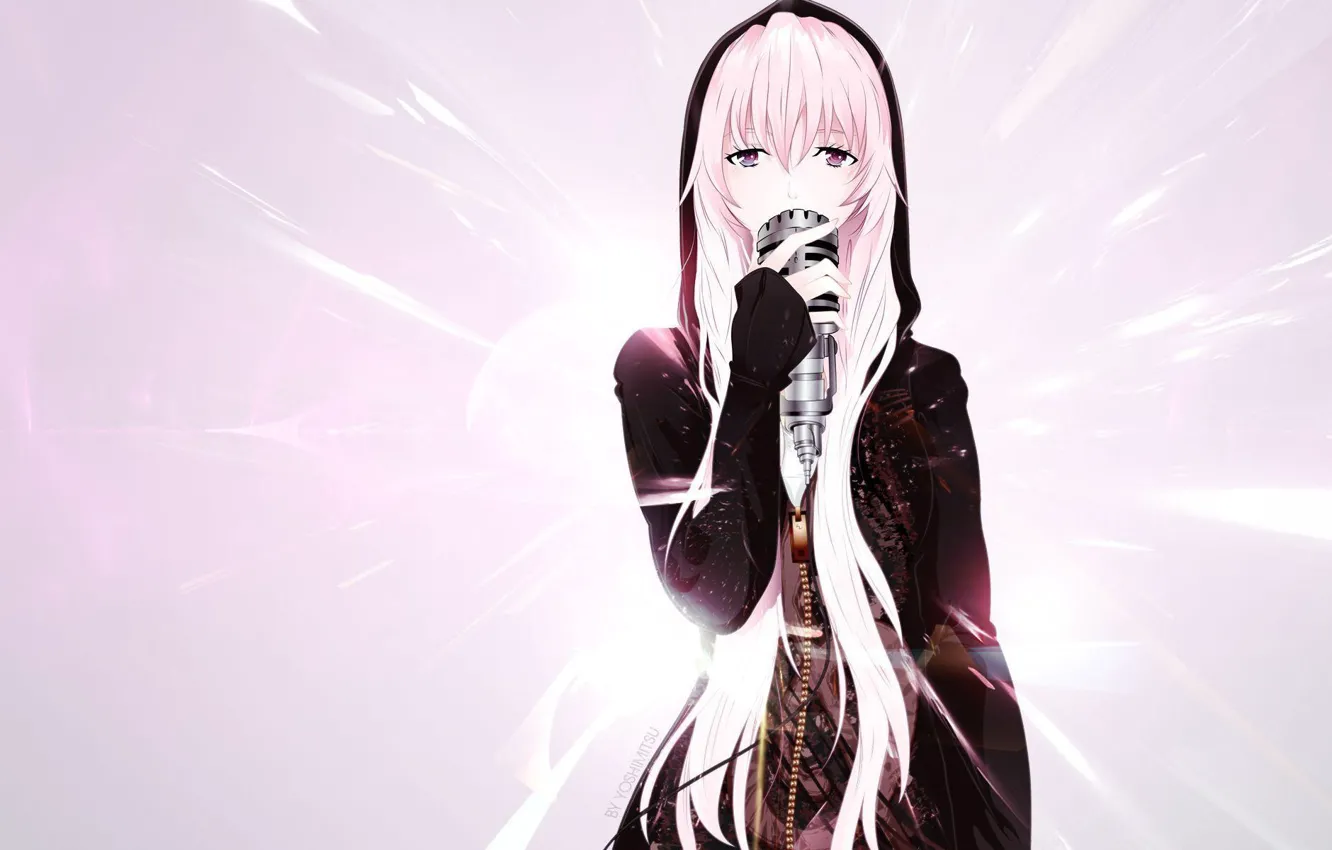Photo wallpaper girl, microphone, singer, vocaloid