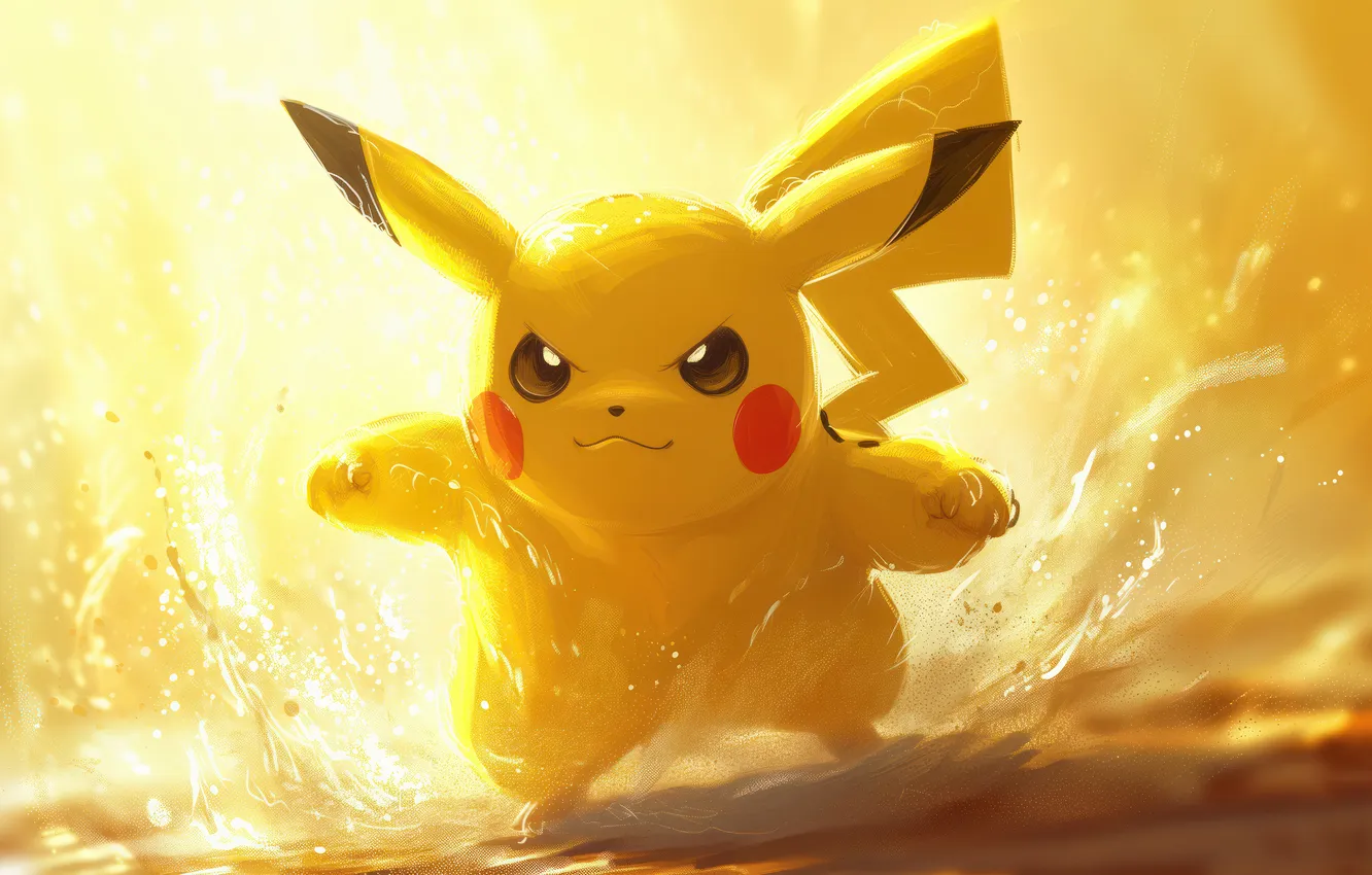Photo wallpaper lightning, tail, Pikachu, electric, pokemon, pokemon, Pikachu, thunder