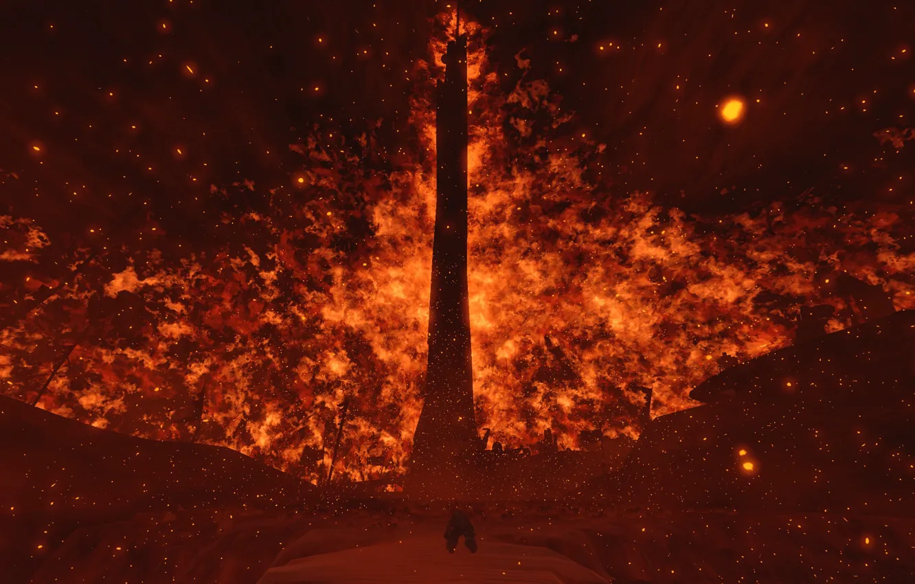 Photo wallpaper fire, tower, Spec Ops: The Line, Welcome to hell