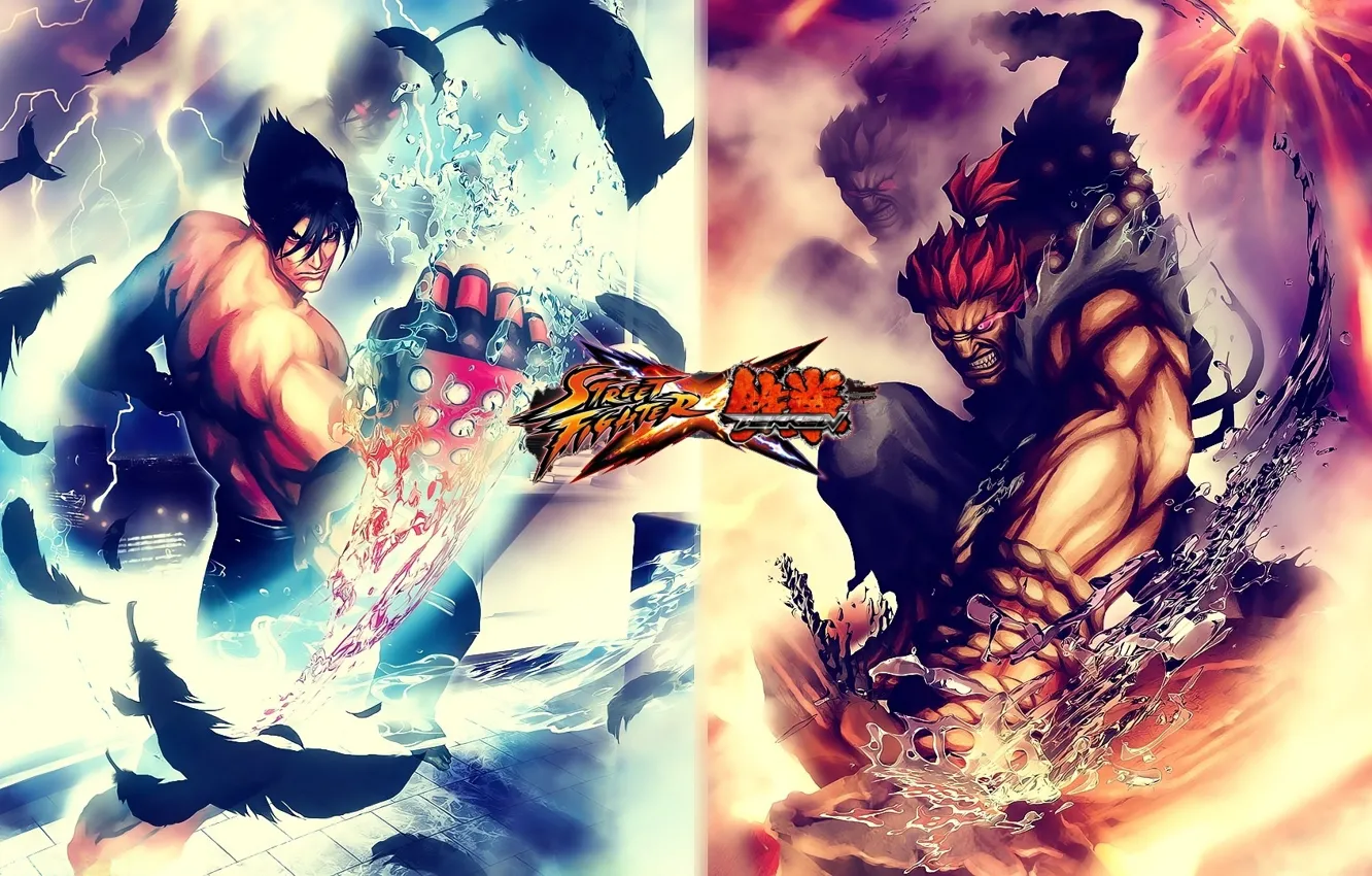 Photo wallpaper Capcom, Street Fighter X Tekken, Akuma, Jin Kazama