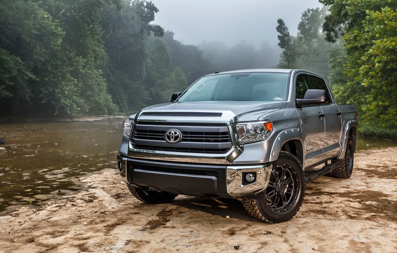 Photo wallpaper forest, river, Toyota, Tundra