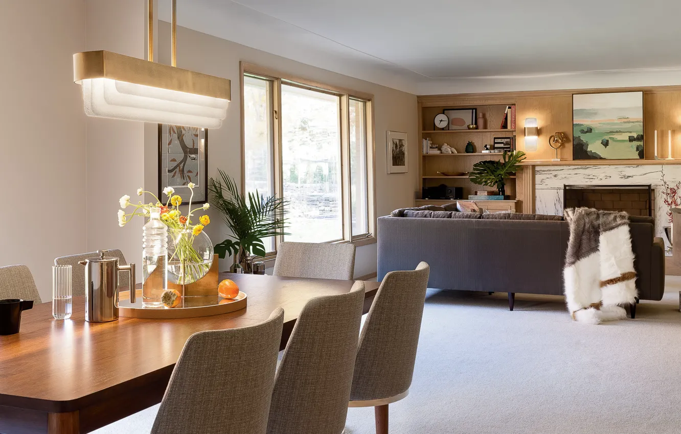 Photo wallpaper comfort, interior, lighting, day, living room, dining room, Lighting Idea - day