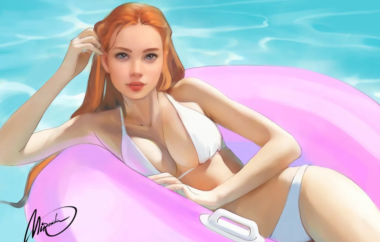 Photo wallpaper water, bikini, original characters, Mironishin Story