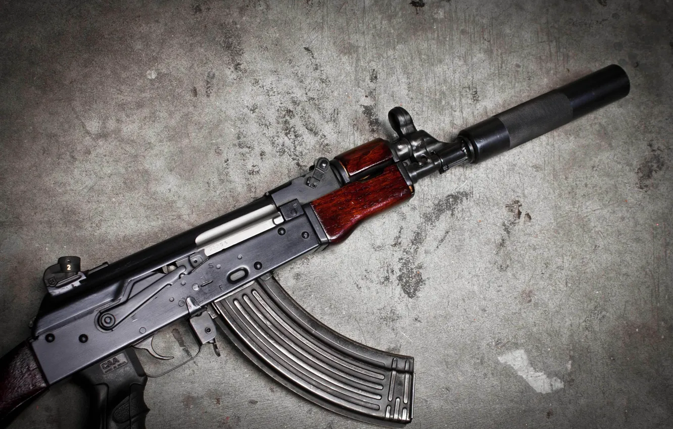 Photo wallpaper weapons, background, machine, AK-74
