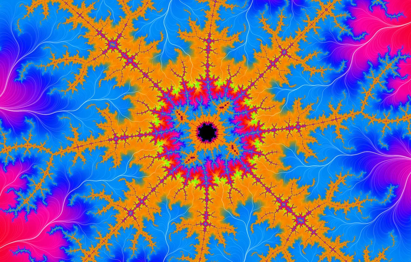 Photo wallpaper rays, light, pattern, color, spot, symmetry