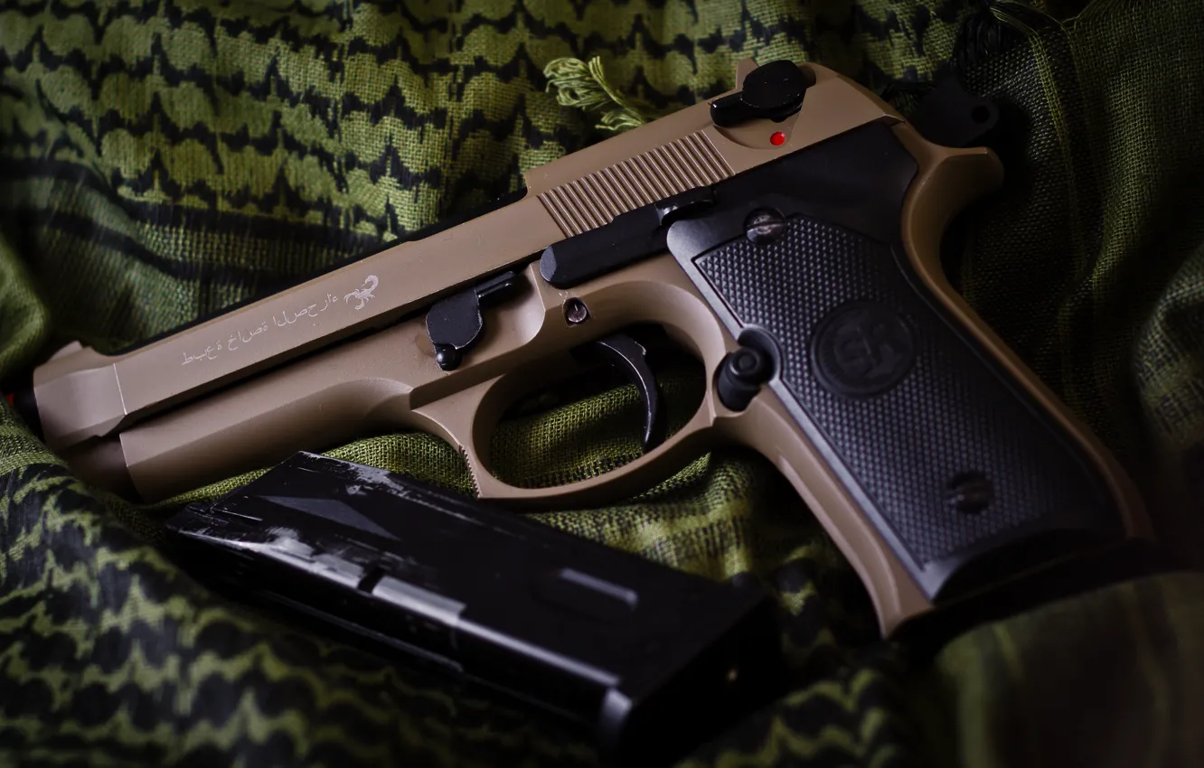 Photo wallpaper gun, weapons, self-loading, Beretta M9, Beretta M9