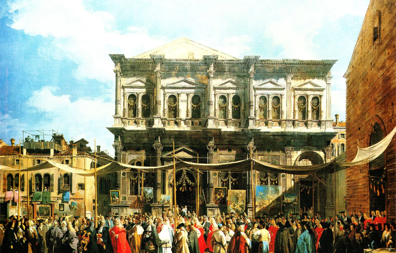 Photo wallpaper picture, the urban landscape, Canaletto, Canaletto, Giovanni Antonio Canal, The Feast Of St. Roch
