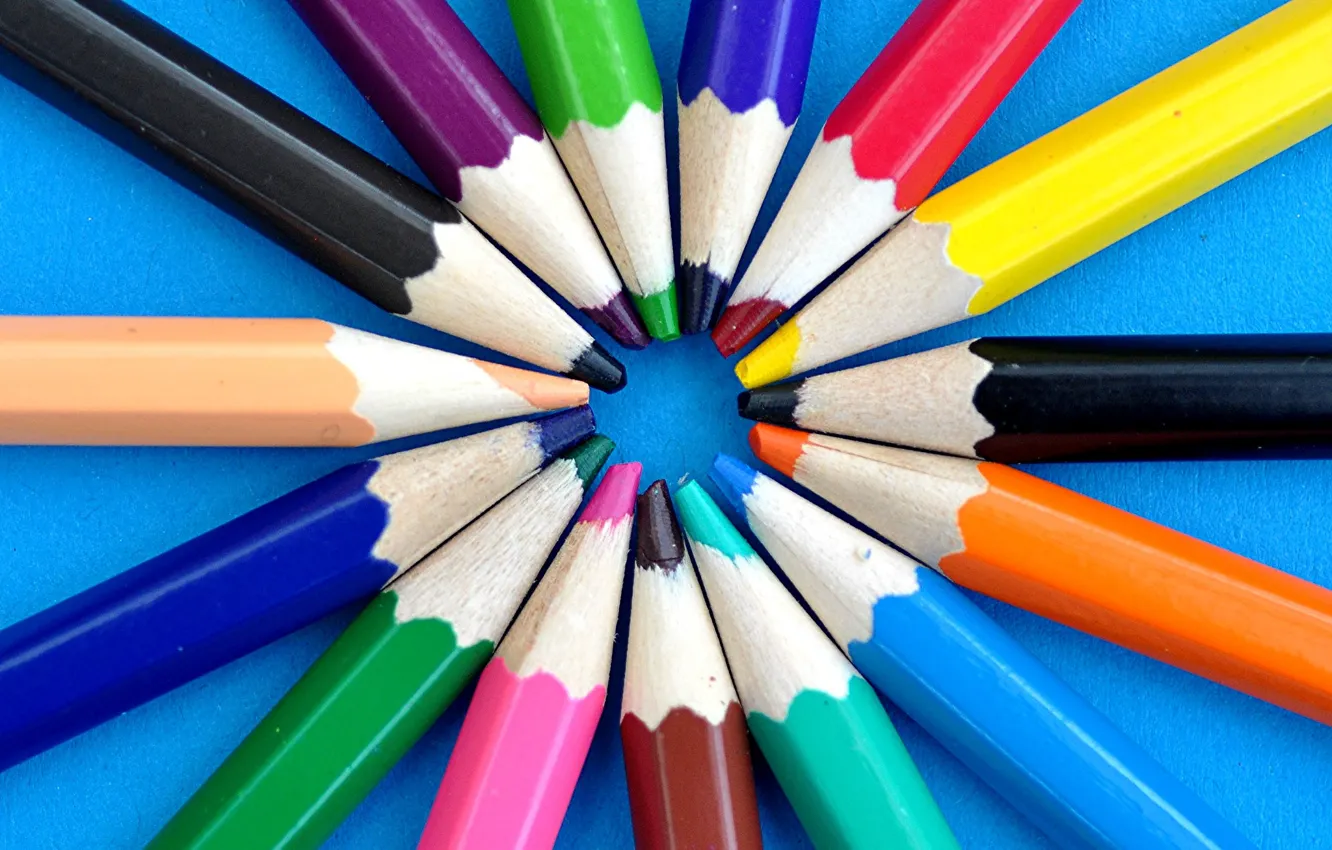 Photo wallpaper paint, pencils, drawing, stylus