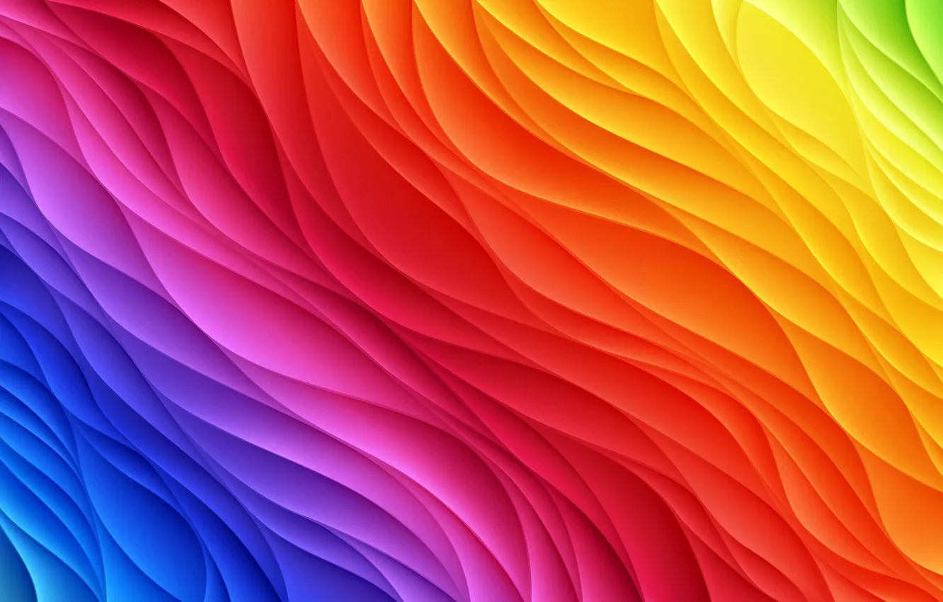 Photo wallpaper wave, color, rainbow, rainbow