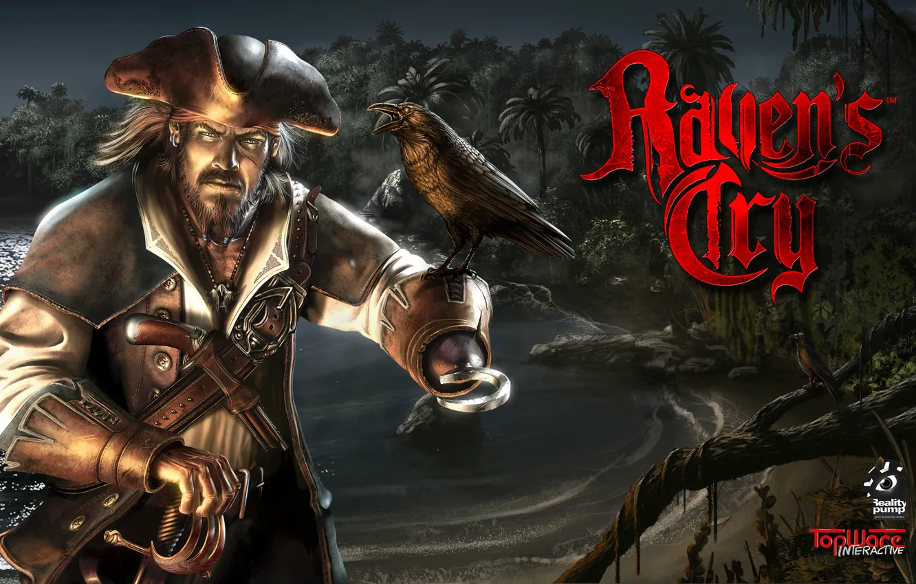 Photo wallpaper hat, pirate, dagger, cloak, rays of light, saber, hook, TopWare Interactive