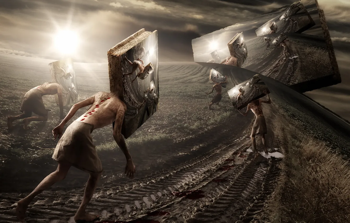 Photo wallpaper creative, effect, Another Brick, recursive