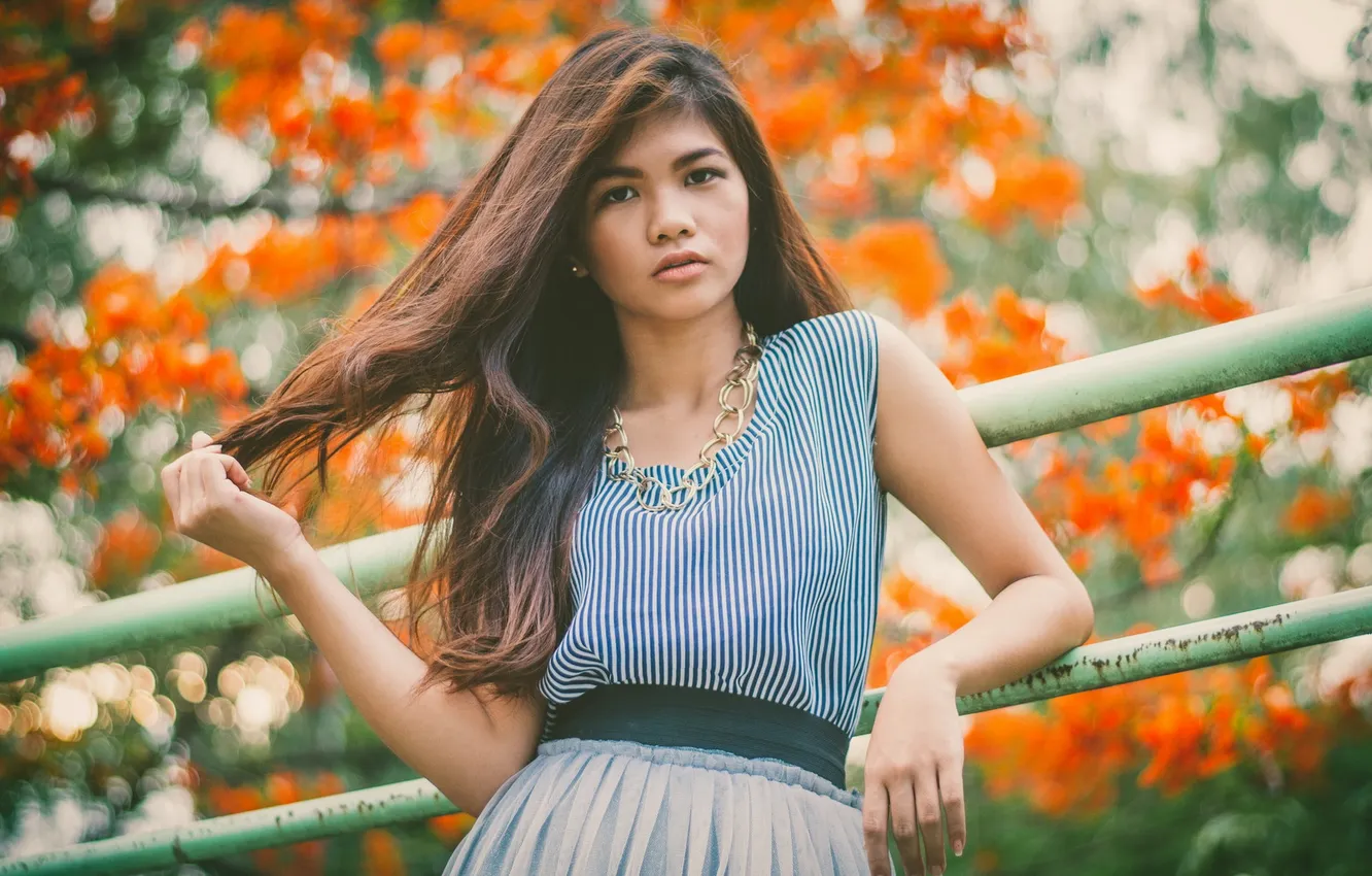 Photo wallpaper girl, pose, Asian