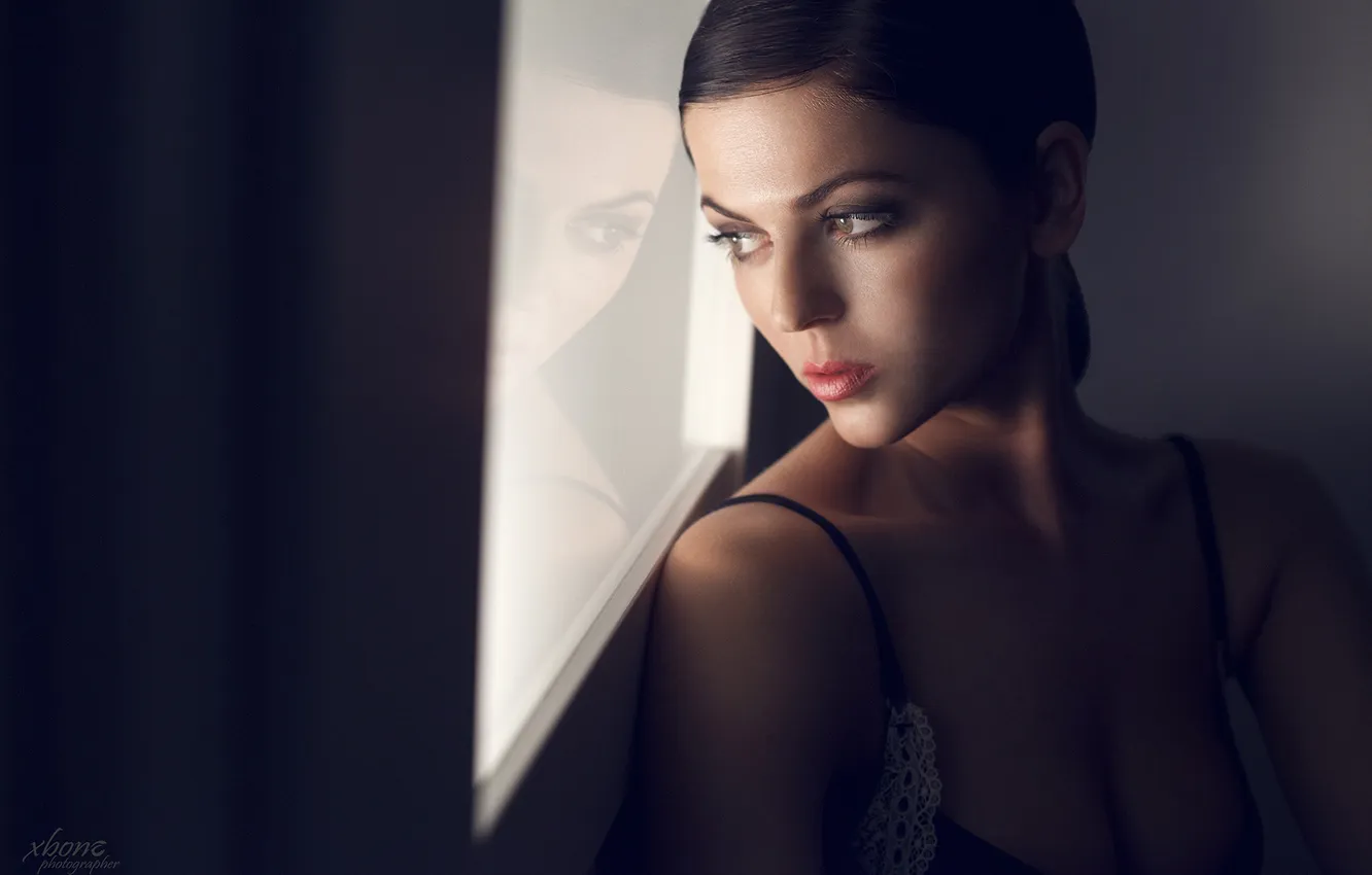 Photo wallpaper look, face, room, model, makeup, window