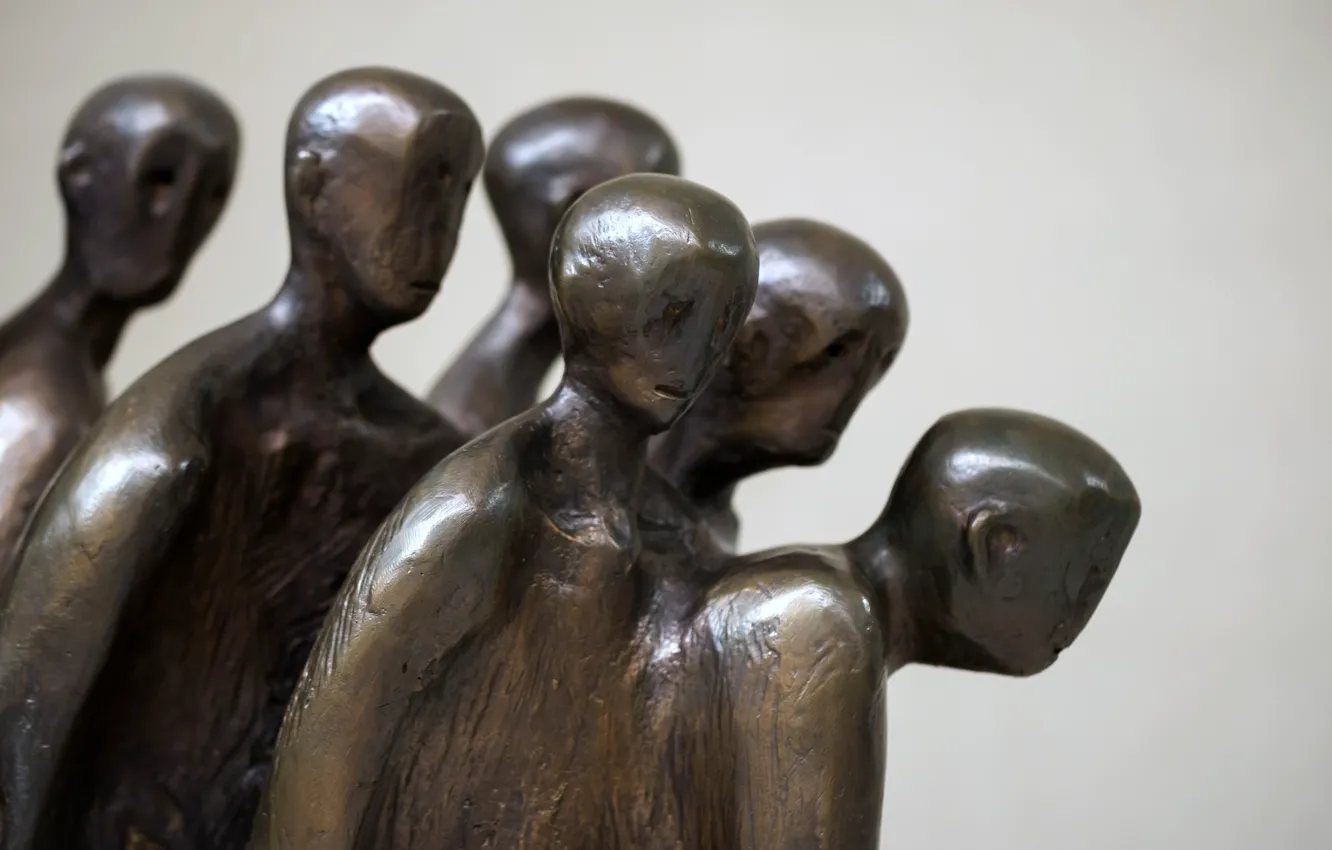 Photo wallpaper sculpture, Death March Memorial, Death March from Dachau