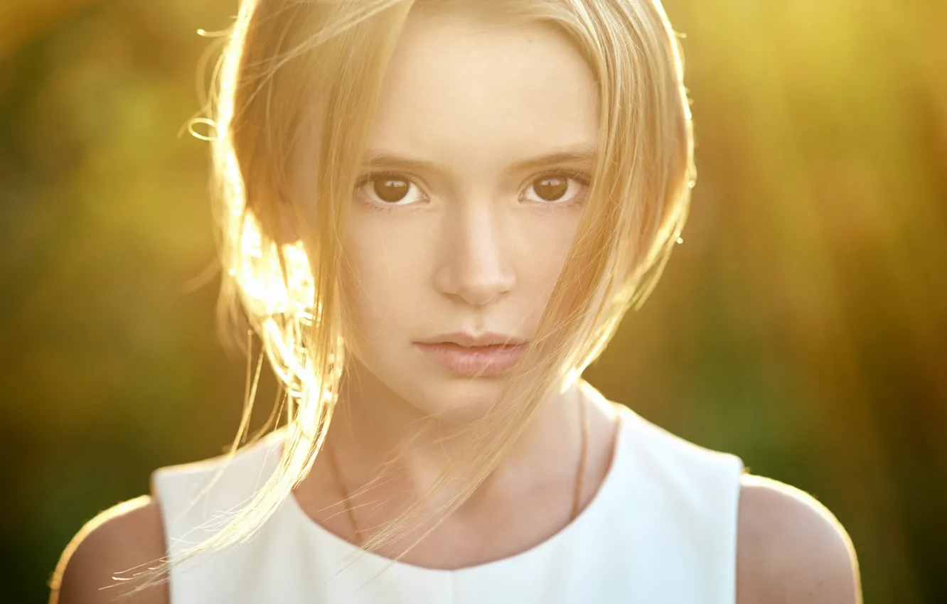 Photo wallpaper portrait, girl, bokeh