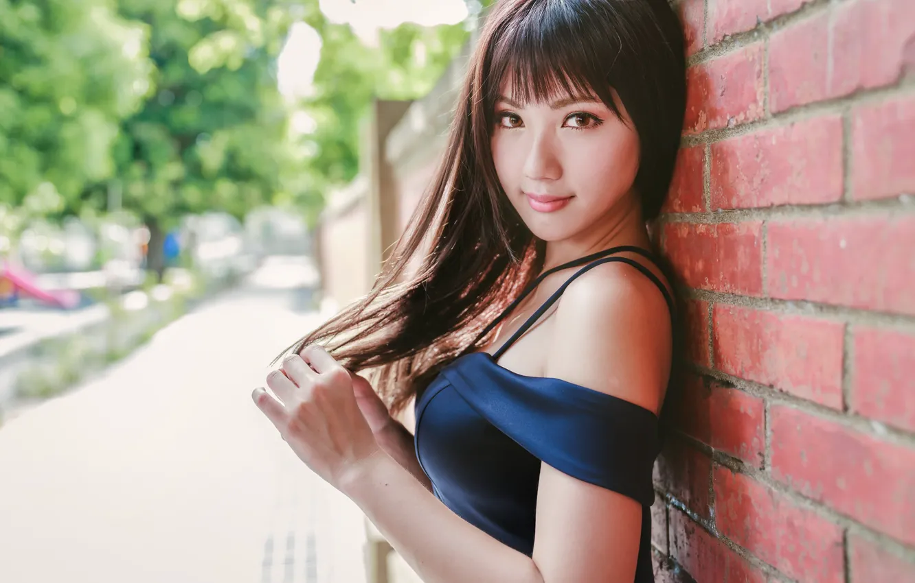 Photo wallpaper girl, face, dress, beauty