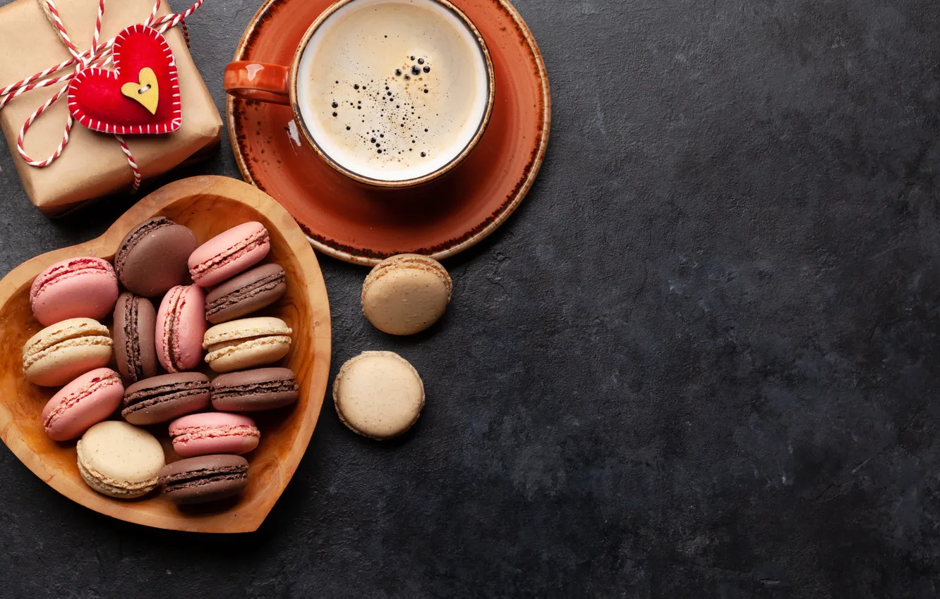 Photo wallpaper love, romance, heart, coffee, Cup, love, Valentine's day, cup