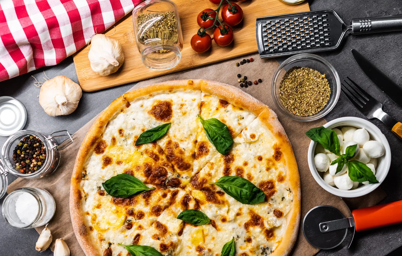 Photo wallpaper pizza, dough, Delight