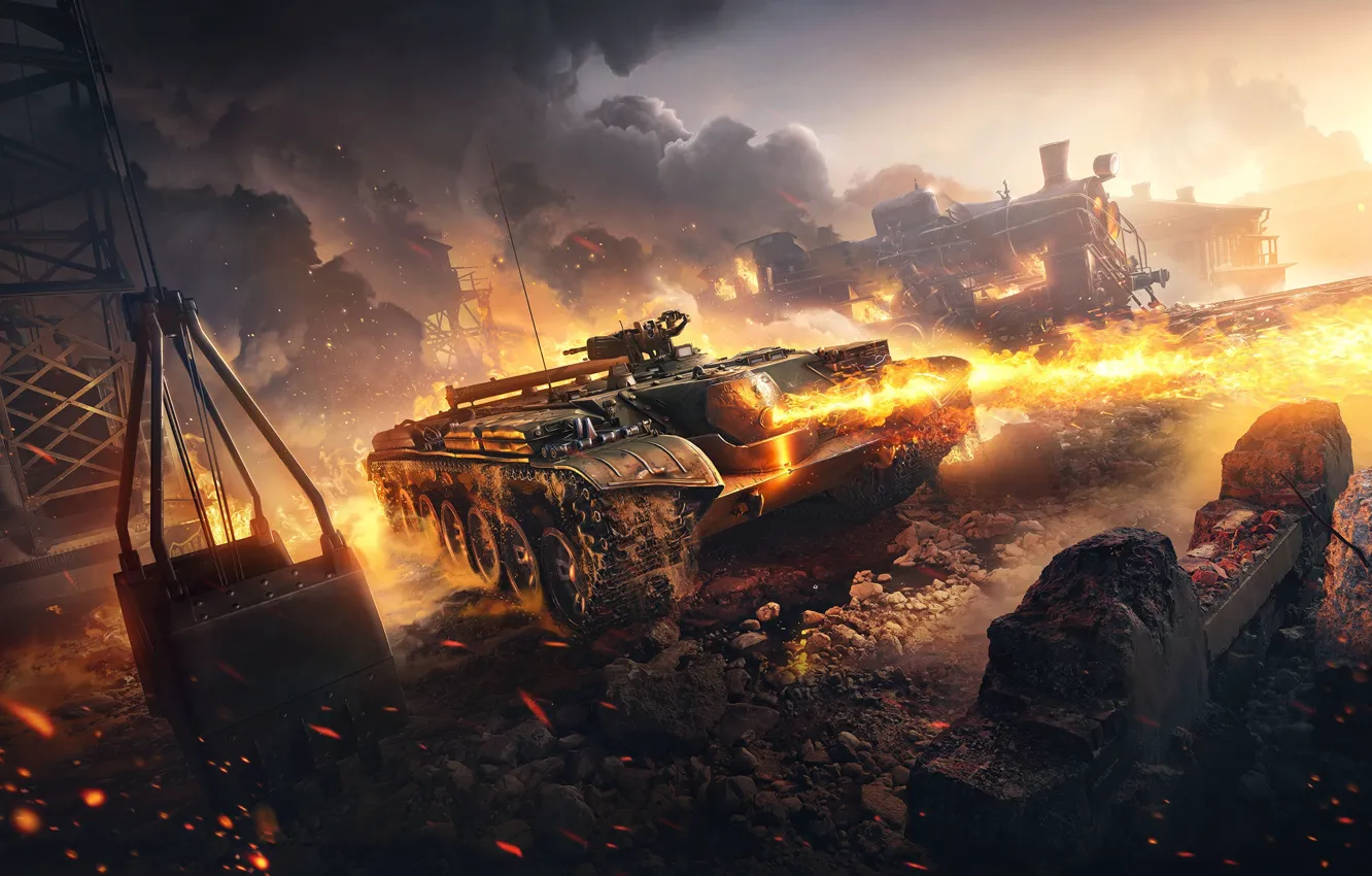 Photo wallpaper USSR, SAU, Game, World of Tanks, Object 156 O, Flamethrower, Soviet experimental flamethrower machine