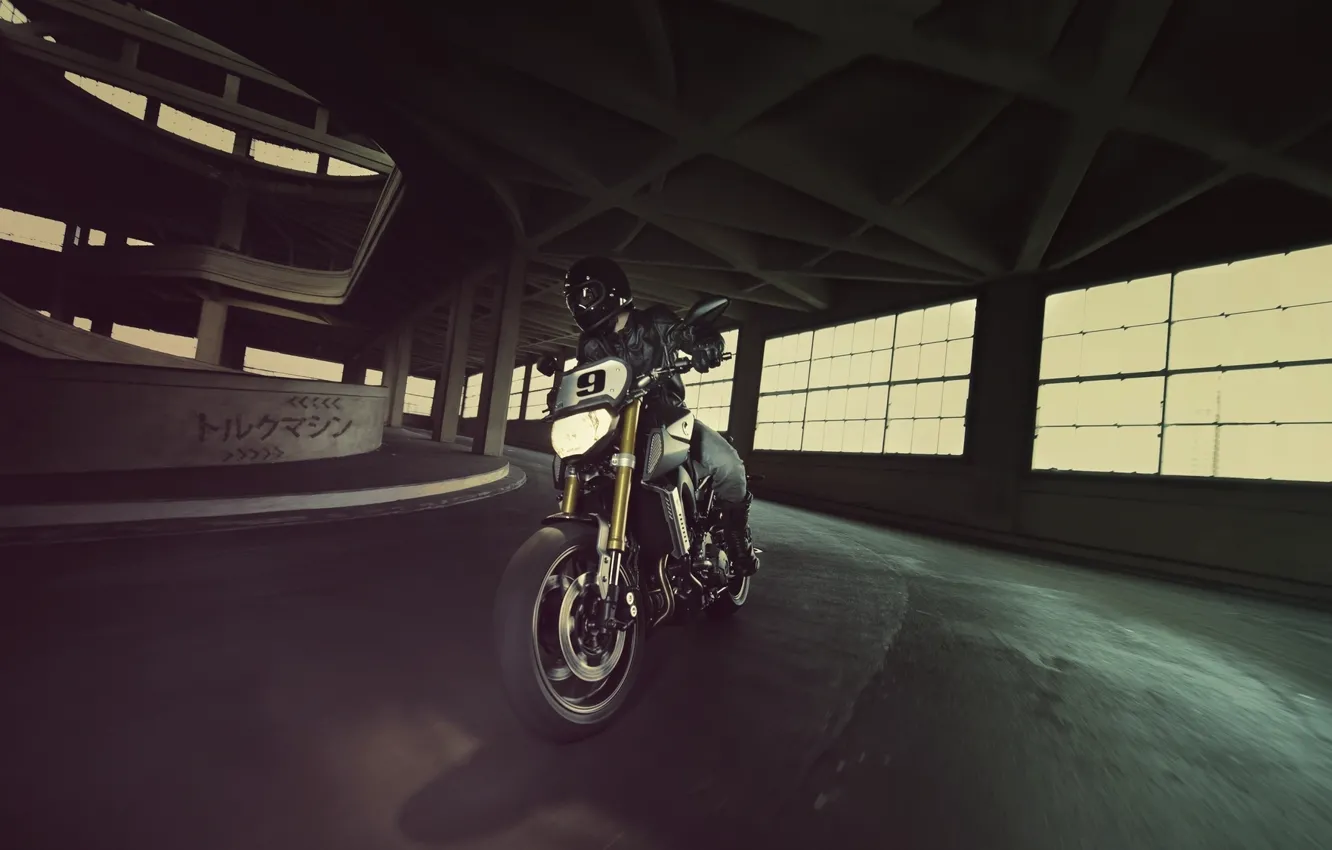 Photo wallpaper dark, sport, side, Yamaha, moto, japan, naked, tracker