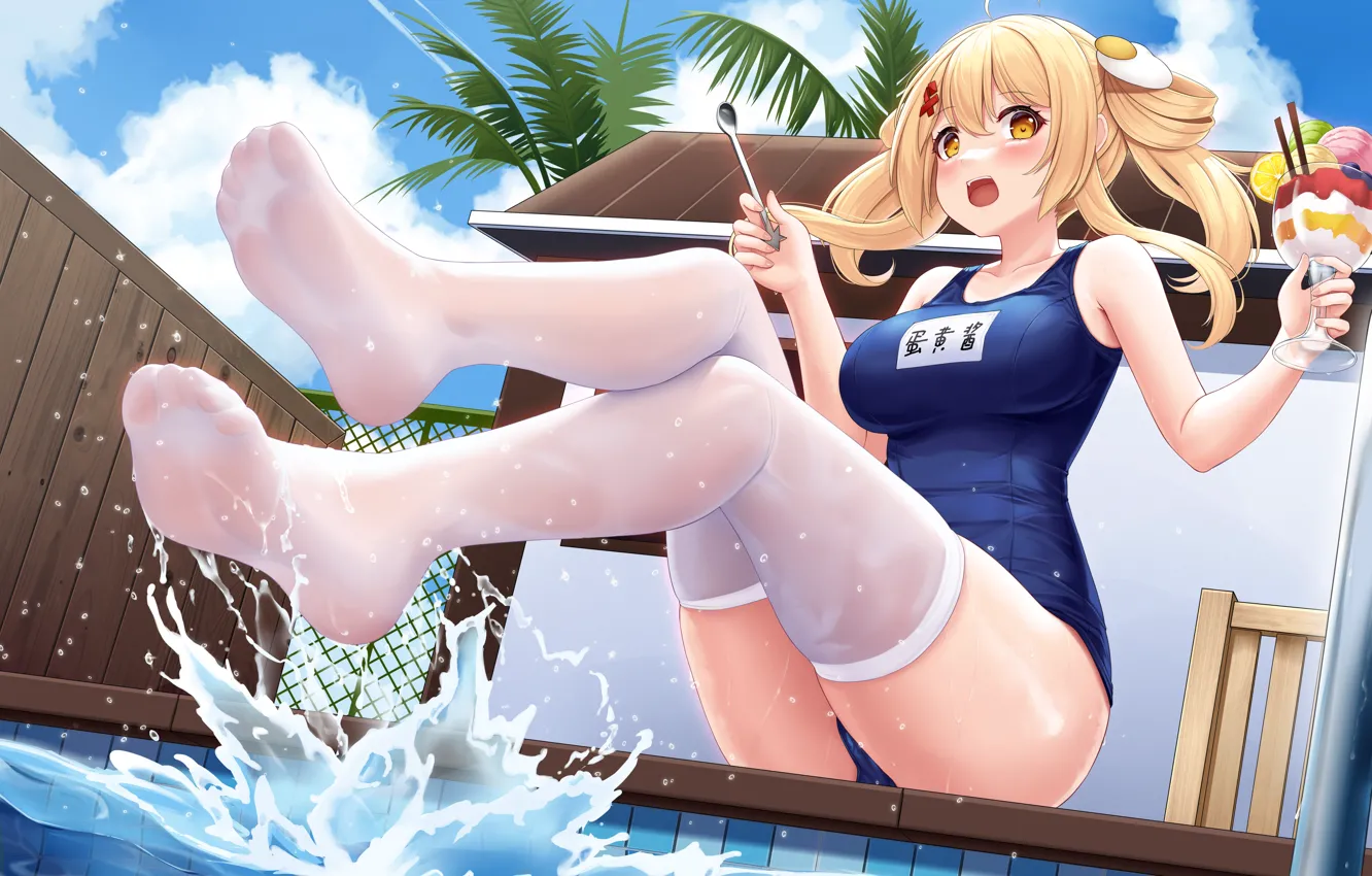 Photo wallpaper girl, stockings, anime