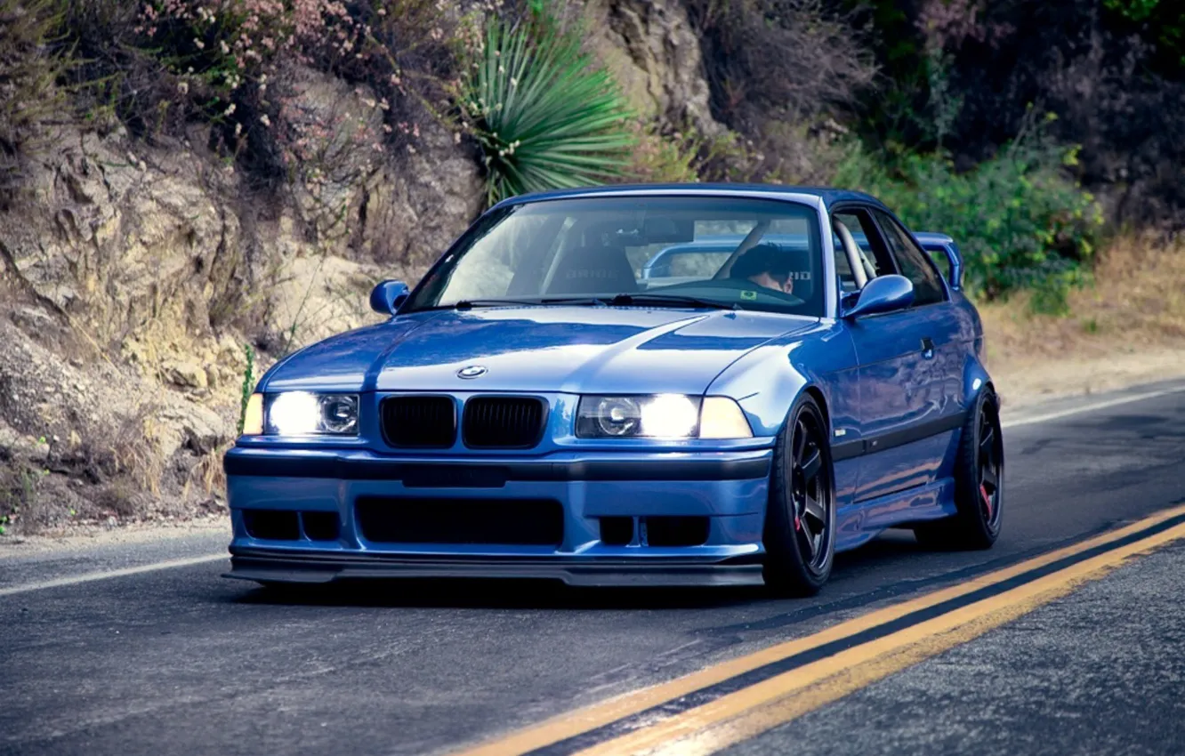 Photo wallpaper BMW, Coupe, blue, series, E36