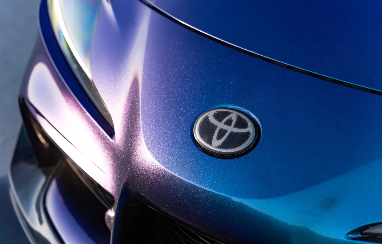 Photo wallpaper car, logo, Toyota, Supra, Liberty Walk, A90