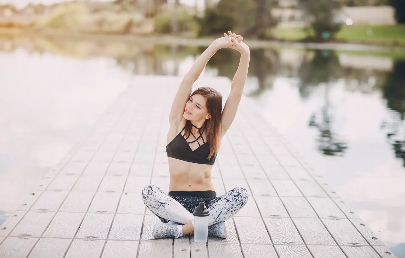 Photo wallpaper girl, holidays, female, leisure, fitness, healthy, health, experienced